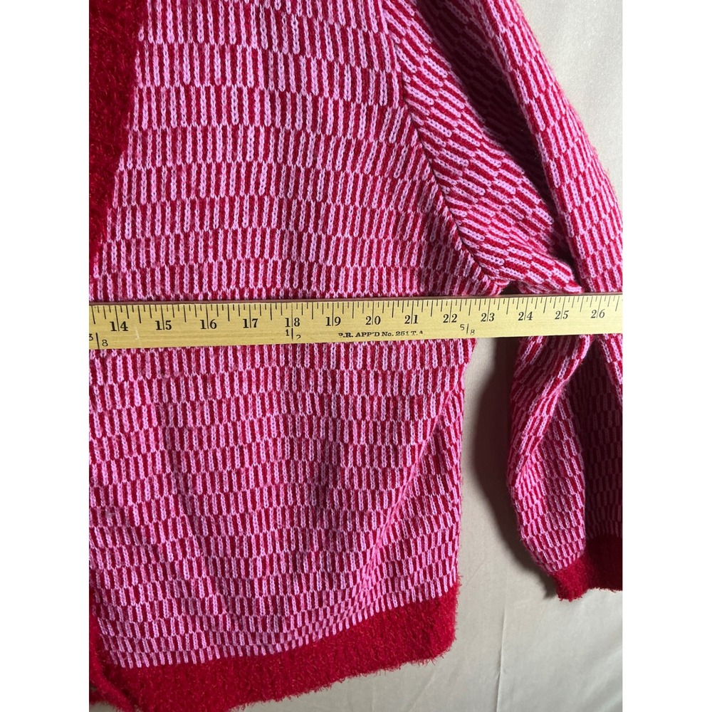 33 Degrees Women Red Pink Christmas Cardigan Sweater Tree Buttons XL Holiday - Picture 7 of 12